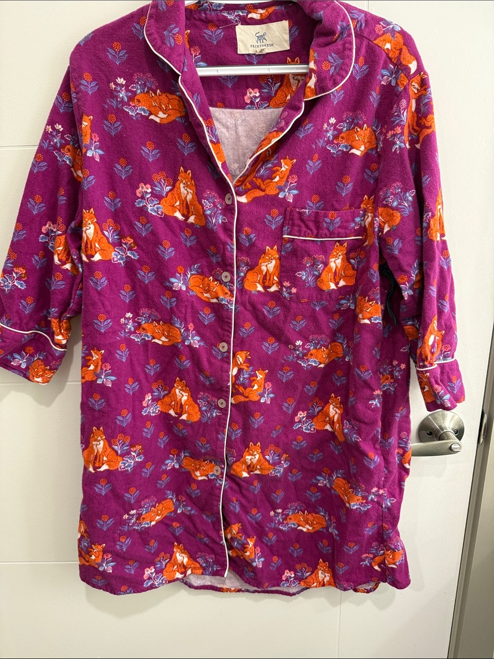 Print fresh Purple Fox-Print flannel